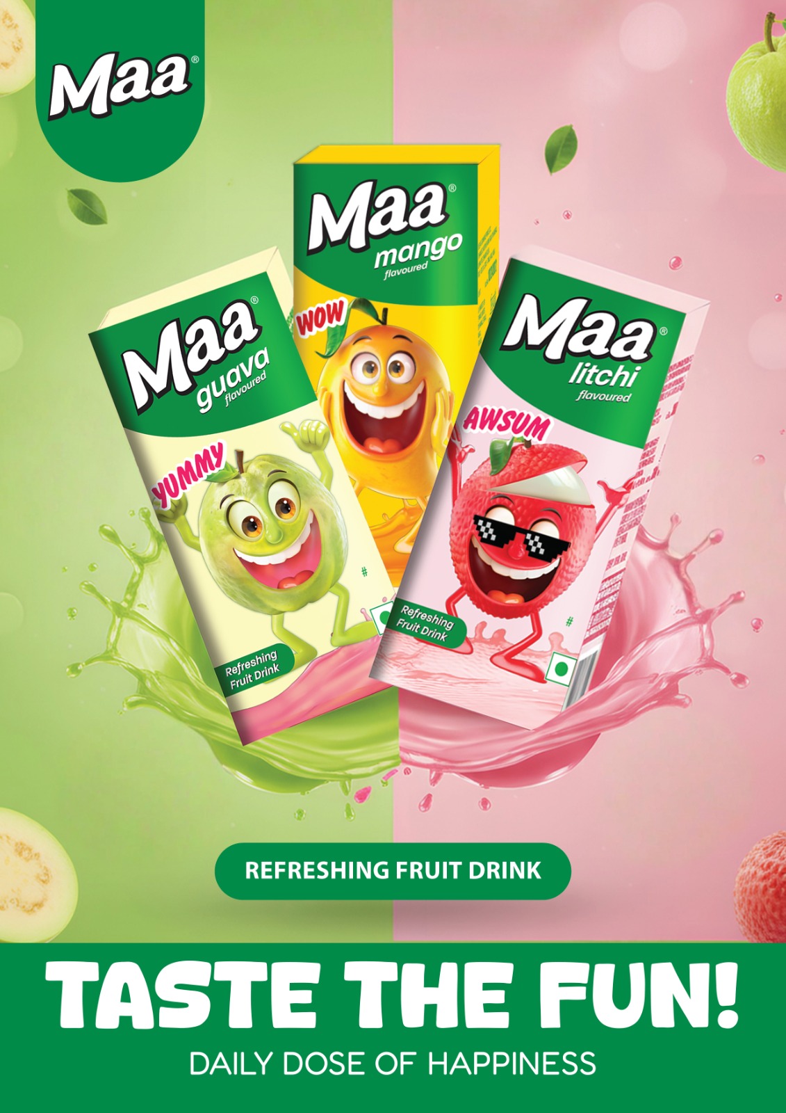 Maa Mango,Guava and Litchi Juice Tetra Pack-Cavincare